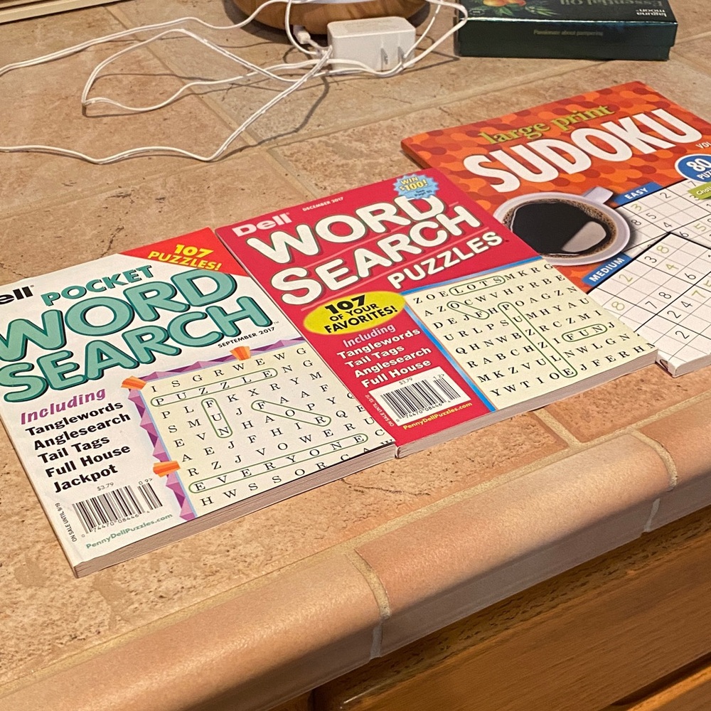 Dell Word Search and Sudoku Puzzle Books - Multicolor